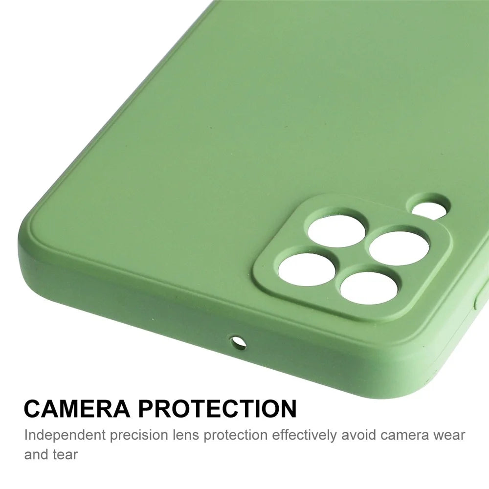 ENKAY HAT PRINCE Back Cover For Samsung Galaxy A22 4G (EU Version), Shockproof Silicone Phone Case Straight Edge Precise Cutout Lens Protection Phone Shell - Light Green - 5