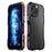 LUPHIE for iPhone 14 Pro Max 6.7 inch Drop-proof Metal Frame Anti-collision Phone Bumper Case - Black / Red - 1