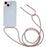 For iPhone 14 6.1 inch TPU+Acrylic Transparent Back Cover Shockproof Phone Case with Adjustable Lanyard - Rose Gold - 1