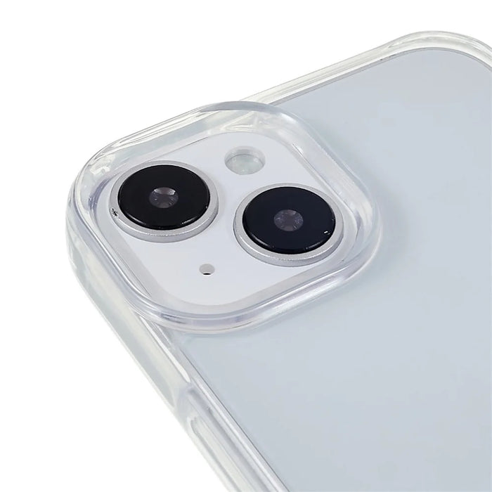 For iPhone 14 6.1 inch TPU+Acrylic Transparent Back Cover Shockproof Phone Case with Adjustable Lanyard - Rose Gold - 5