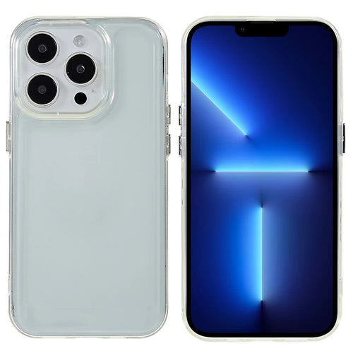 For iPhone 14 Pro Max 6.7 inch TPU Electroplating Buttons Phone Case Anti-Drop Protective Cover - Transparent - 1