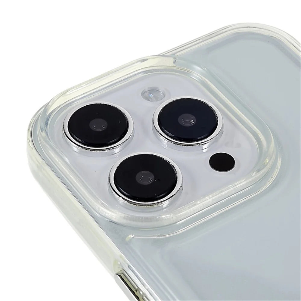 For iPhone 14 Pro Max 6.7 inch TPU Electroplating Buttons Phone Case Anti-Drop Protective Cover - Transparent - 7