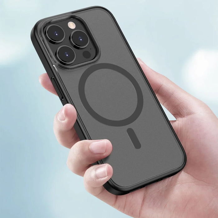 Anti-Fall Phone Case for iPhone 14 Pro Max 6.7 inch Magnetic TPU+PC Cover Shockproof Slim Case - Black - 3