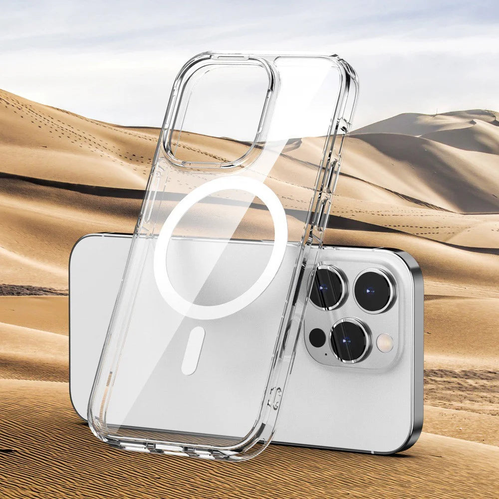 Aurora Series Phone Case for iPhone 14 6.1 inch Magsafe Magnetic Charging TPU+PC Phone Cover - Transparent - 2