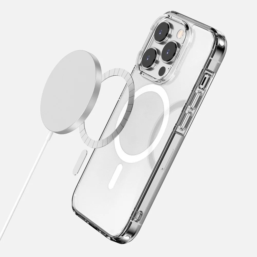 Aurora Series Anti-scratch Phone Case for iPhone 14 Plus Compatible with Magsafe Magnetic Charging TPU+PC Phone Cover - Transparent - 3