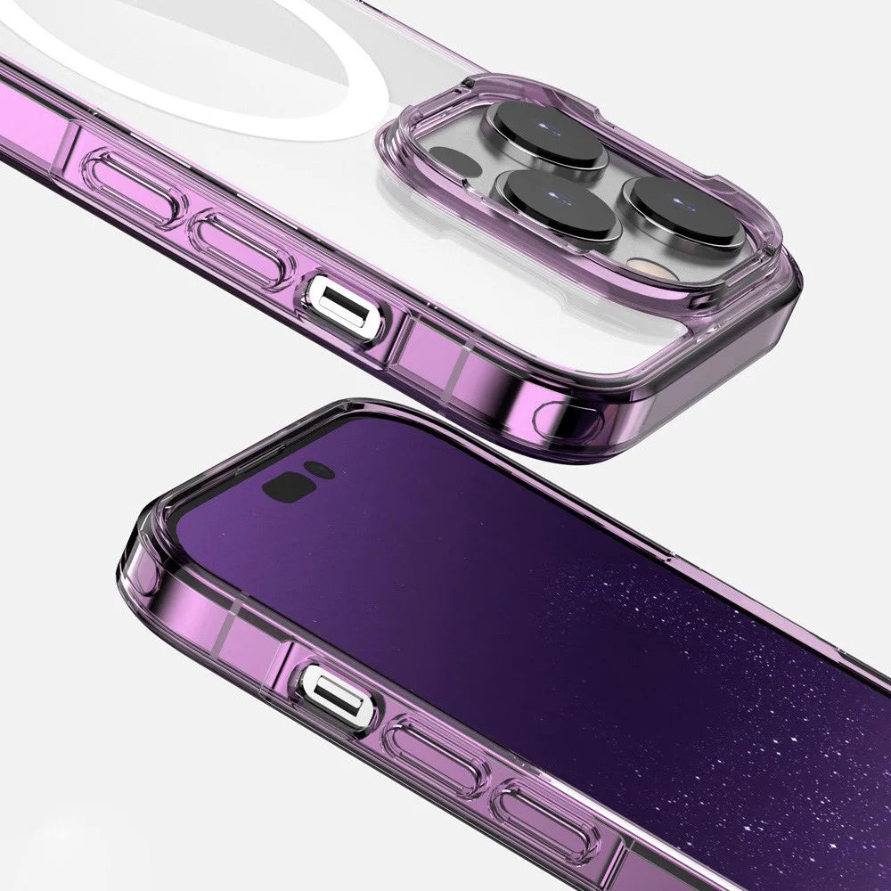 Aurora Series Anti-scratch Phone Case for iPhone 14 Plus Compatible with Magsafe Magnetic Charging TPU+PC Phone Cover - Transparent - 7