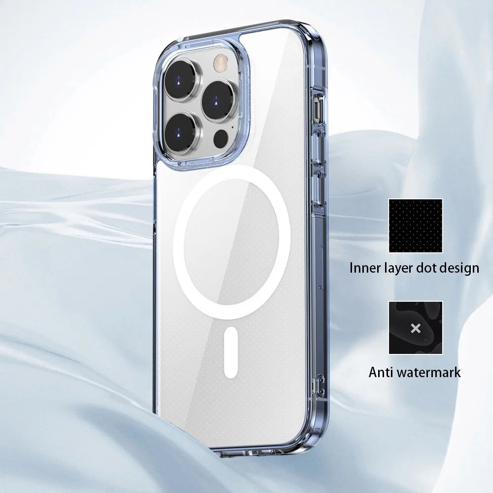 Aurora Series Phone Case for iPhone 14 Pro 6.1 inch Magsafe Magnetic Charging TPU+PC Drop-proof Phone Cover - Transparent - 6