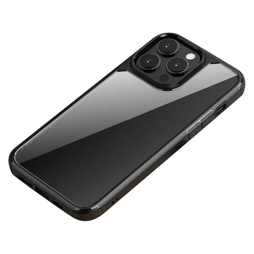 For iPhone 14 Pro Max 6.7 inch Protective Case PC+TPU Hybrid Shockproof Phone Cover - Black - 1