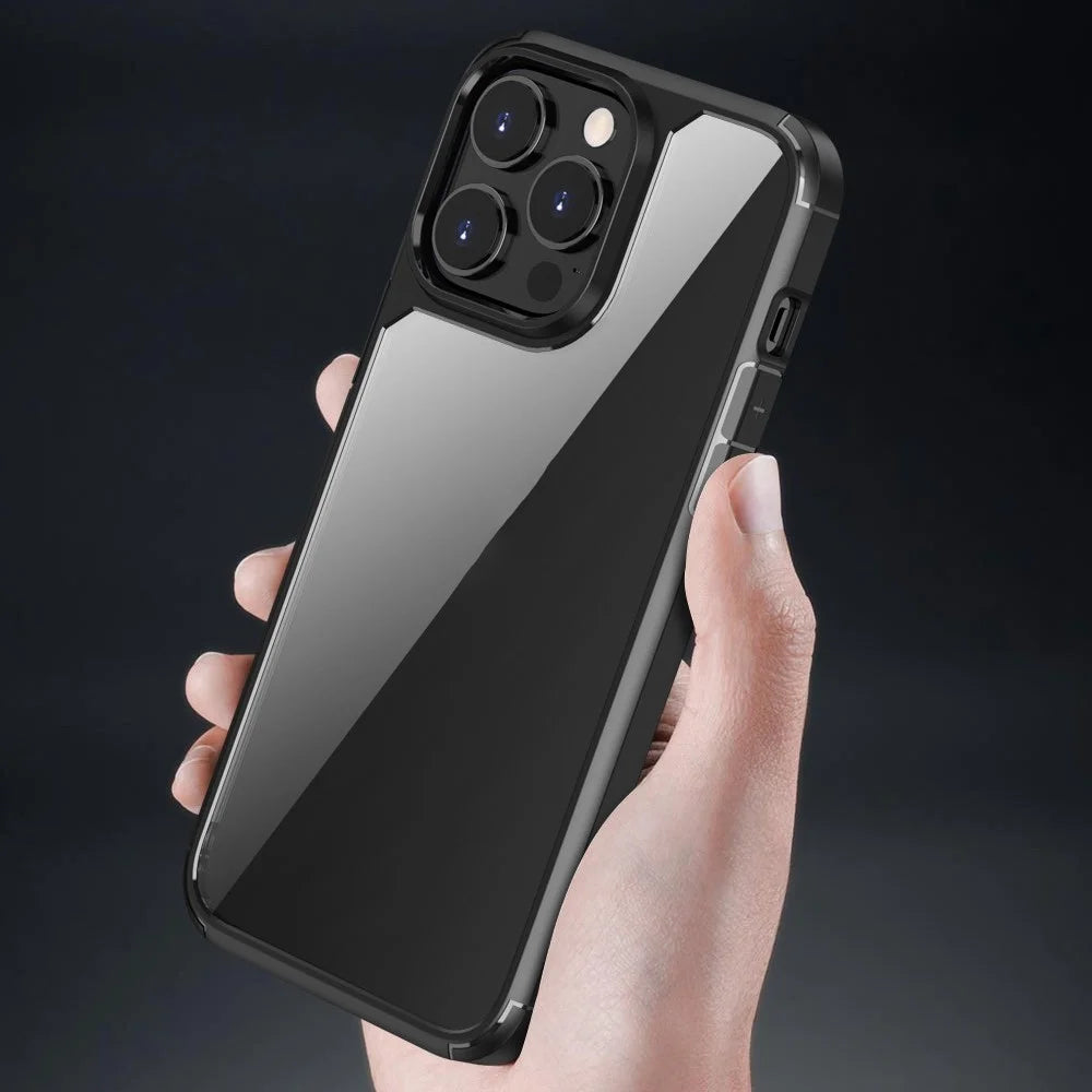 For iPhone 14 Pro Max 6.7 inch Protective Case PC+TPU Hybrid Shockproof Phone Cover - Black - 5