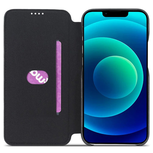 LC.IMEEKE For iPhone 14 6.1 inch Anti-scratch Dustproof Cell Phone Cover PU Leather Stand Phone Case with Card Slot - Black - 2