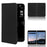 For Microsoft Surface Duo Anti-fall Folio Flip Grid Imprinted Leather Coated PC Protector Phone Case - Black - 1