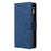 For Samsung Galaxy A32 4G (EU Version) Multiple Card Slots Zipper Pocket Leather Phone Case Stand Wallet Cover - Blue - 6