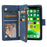 For iPhone 13 mini 5.4 inch PU Leather Phone Wallet Stand Cover Multi Card Slots Drop-proof Case with Zipper Pocket - Blue - 2