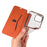 For iPhone 14 Plus Card Slot Electroplating Case PU Leather Clear TPU Back Full Protection Stand Case - Rose Gold - 4