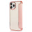 For iPhone 14 6.1 inch PU Leather Flip Case Transparent TPU Back Stand Function Electroplating Cover with Card Holder - Rose Gold - 7