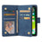 For iPhone 14 Plus Zipper Pocket Card Slots Design PU Leather Phone Cover Wallet Stand Drop-proof Case - Blue - 4