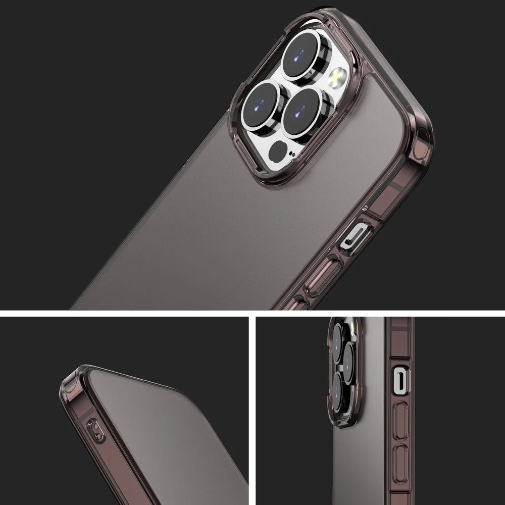 For iPhone 14 6.1 inch Anti-Scratch Slim Case PC+TPU Hybrid Matte Translucent Shell Shockproof Phone Cover - Transparent - 6