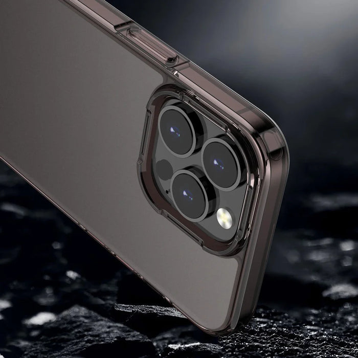For iPhone 14 Plus Anti-Fall Phone Case PC+TPU Hybrid Matte Translucent Shell Shockproof Phone Cover - Transparent - 7