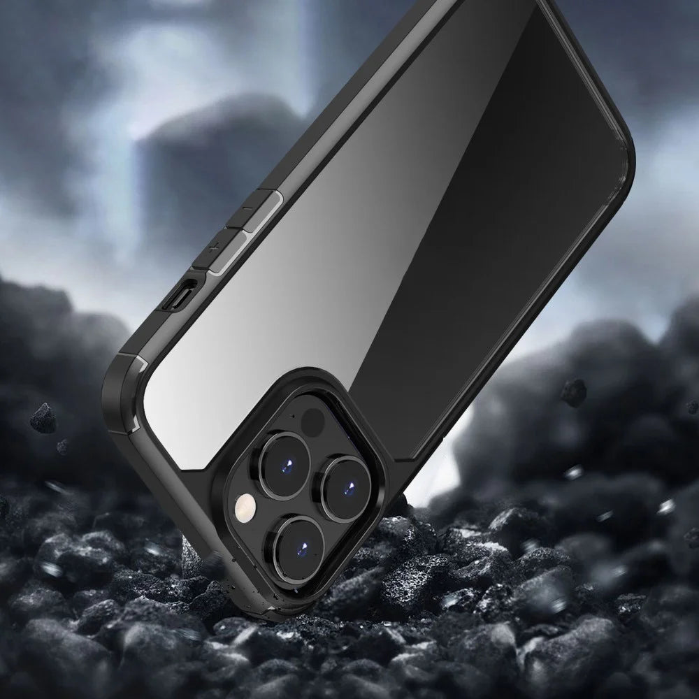For iPhone 14 6.1 inch Shockproof Anti-scratch Mobile Phone Case PC+TPU Hybrid Back Cover - Black - 4