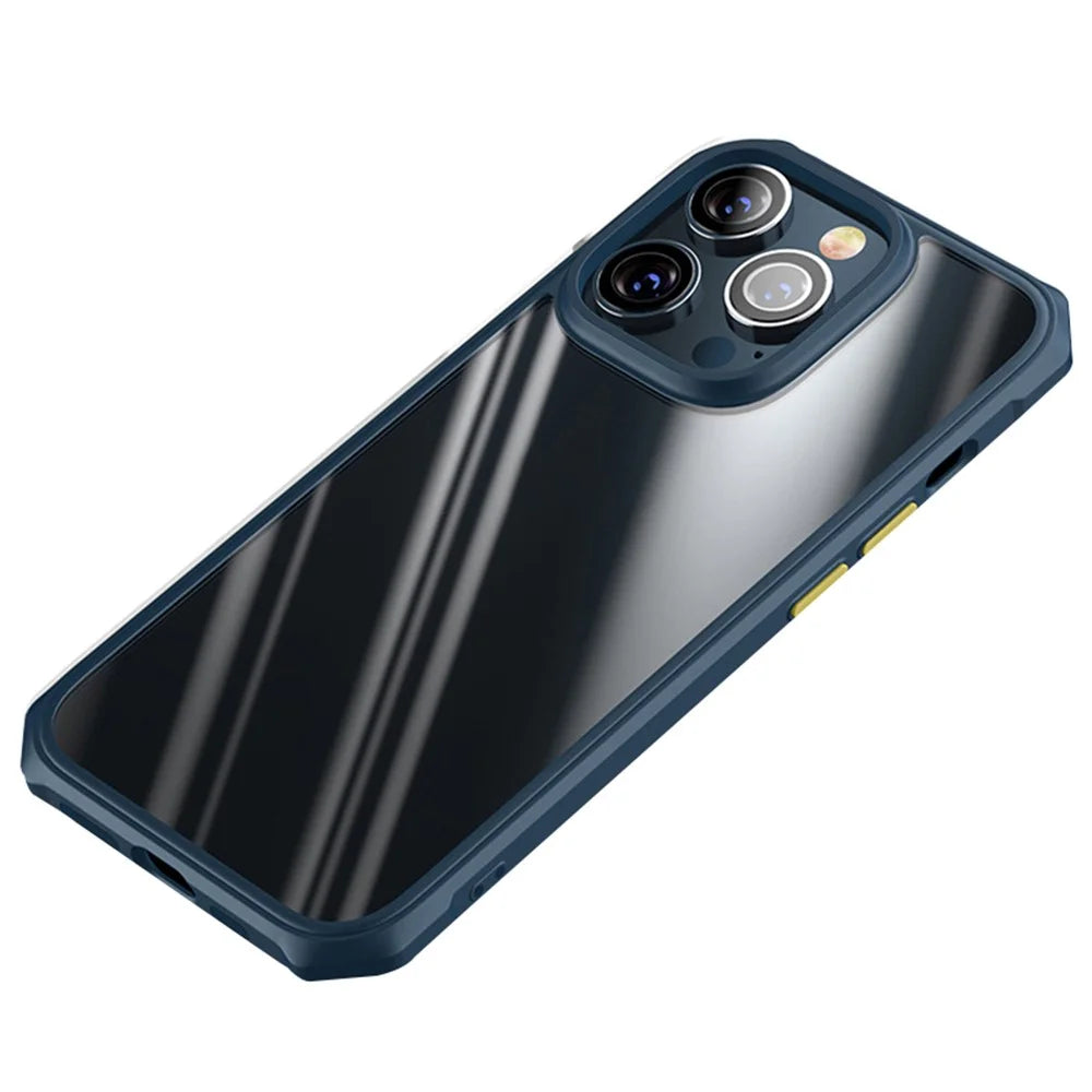Protective Case for iPhone 14 Pro Max 6.7 inch TPU+Acrylic Slim Phone Shell Scratch-Proof Anti-Fall Cover - Blue - 1