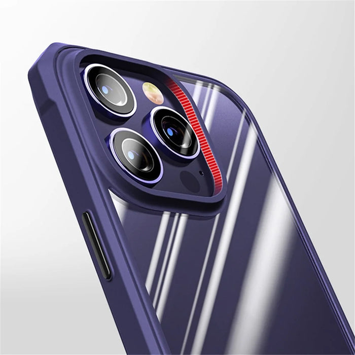 Protective Case for iPhone 14 Pro Max 6.7 inch TPU+Acrylic Slim Phone Shell Scratch-Proof Anti-Fall Cover - Blue - 7