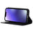 For iPhone 14 Plus Crazy Horse Texture Genuine Leather Wallet Case Stand Magnetic Auto-absorbed Folio Cover - Black - 3