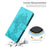 For iPhone 14 6.1 inch PU Leather Case Wallet Stand Function Tiger Head Imprinted Flip Cover with Wrist Strap - Baby Blue - 4
