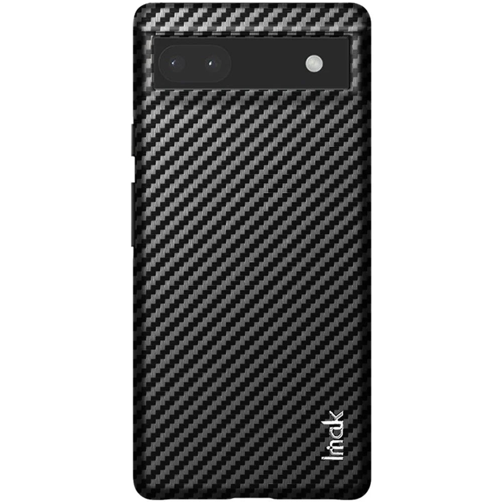 IMAK Ruiyi Series Carbon Fiber Texture Case for Google Pixel 6a, PU Leather Coated PC Anti-drop Phone Back Cover - 2