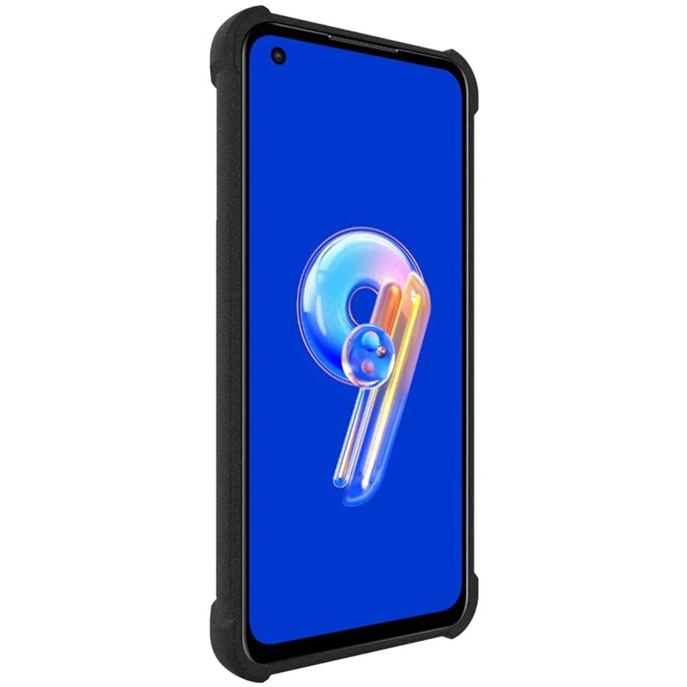 IMAK For Asus Zenfone 9 5G Anti-fingerprint Matte Phone Case Shockproof Airbag TPU Back Cover - Black - 2