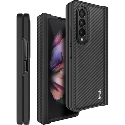 IMAK Ruiyi Series for Samsung Galaxy Z Fold4 5G Leather Coated PC Case Anti-scratch Carbon Fiber Texture Phone Shell - 1