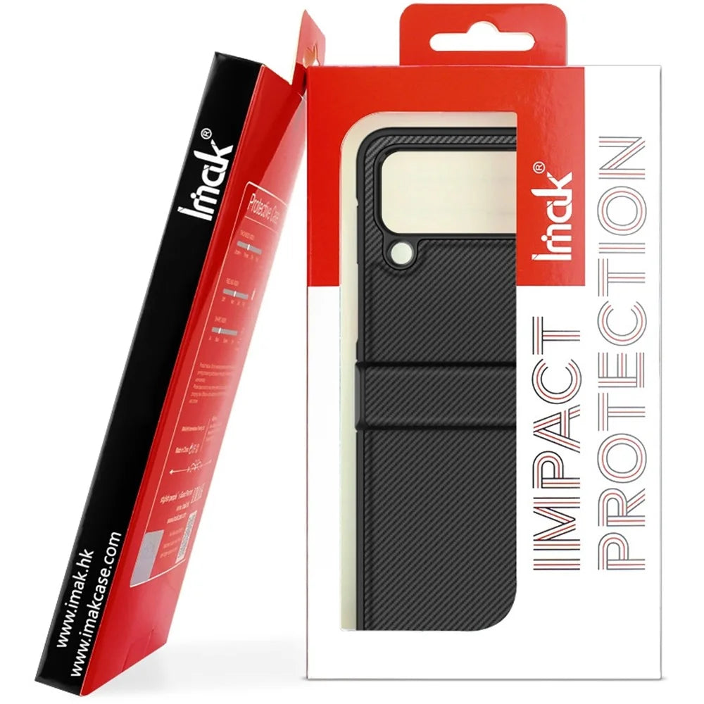 IMAK Ruiyi Series for Samsung Galaxy Z Fold4 5G Leather Coated PC Case Anti-scratch Carbon Fiber Texture Phone Shell - 7
