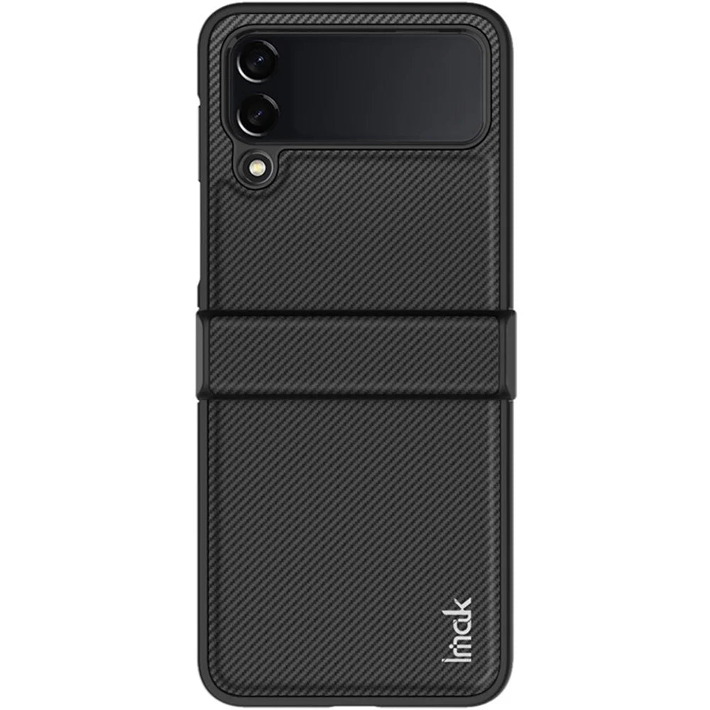 IMAK Ruiyi Series for Samsung Galaxy Z Flip4 5G Carbon Fiber Texture Leather Coated PC Case Drop-proof Phone Cover - 2