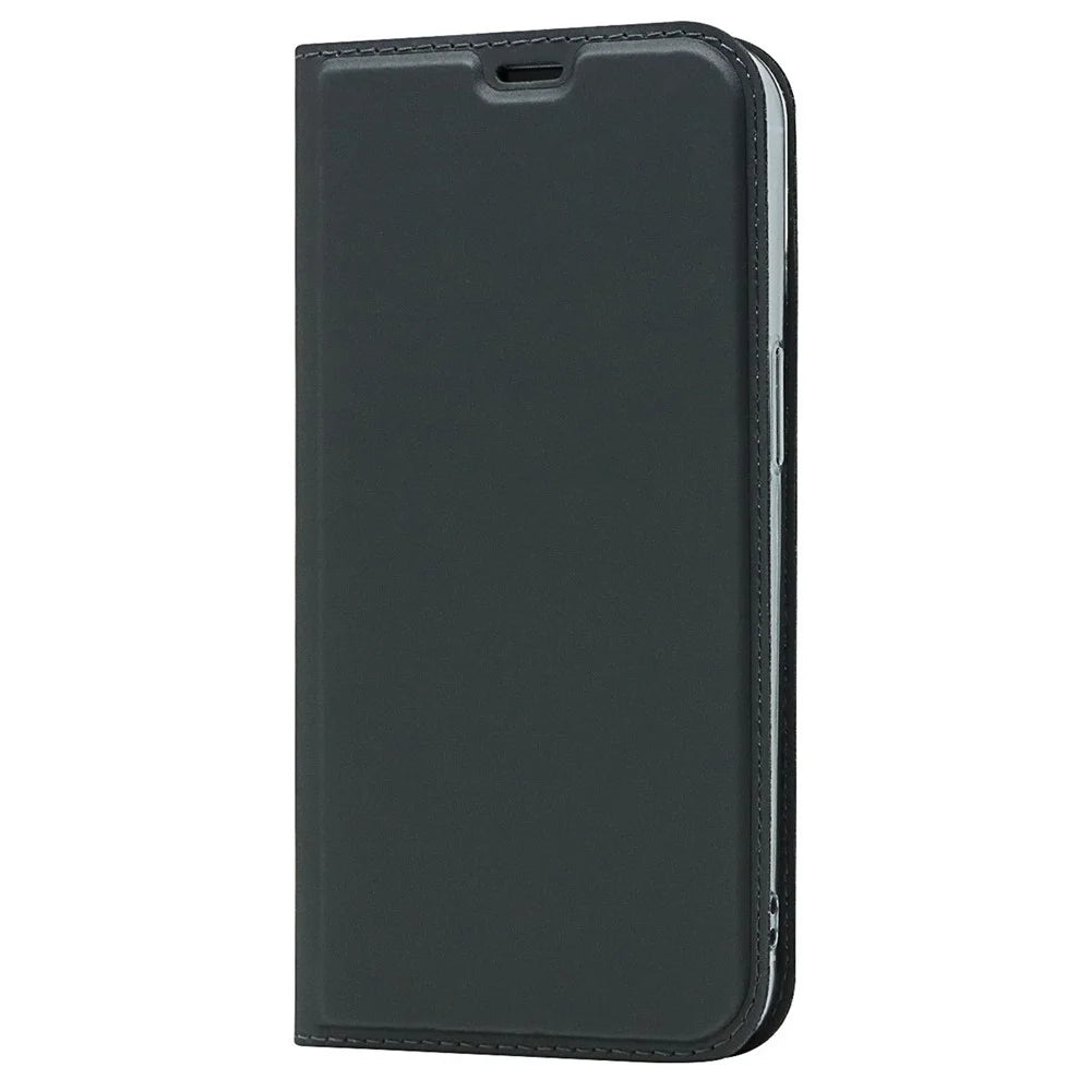 For iPhone 14 Pro Max 6.7 inch PU Leather Stand Case Card Slot Design Magnetic Adsorption Shockproof Phone Cover - Black - 7