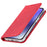 For iPhone 14 Pro Max 6.7 inch Wear-resistant PU Leather Silk Texture Wallet Phone Case Stand Protector with Wrist Strap - Red - 6