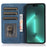 For iPhone 14 Pro Max 6.7 inch PU Leather Phone Drop-proof Case Magnetic Adsorption Flip Stand Wallet Shell - Blue - 2