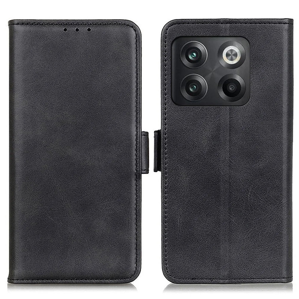 For OnePlus 10T 5G / Ace Pro 5G PU Leather Phone Case Wallet Stand Drop-proof Magnetic Clasp Cover - Black - 1