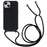 For iPhone 14 6.1 inch Integrated Soft TPU Case Drop-proof Protective Cover with Lanyard - Black - 1