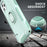 For iPhone 12 Pro Max 6.7 inch 3-in-1  PC + Silicone Phone Case Rotatable Ring Kickstand Anti-scratch Protective Phone Back Cover - Green - 5