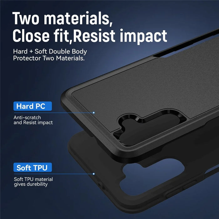 For Samsung Galaxy A13 5G PC + TPU Dual Layer Protection Cover Back Protector Anti-drop Phone Case - Black - 2