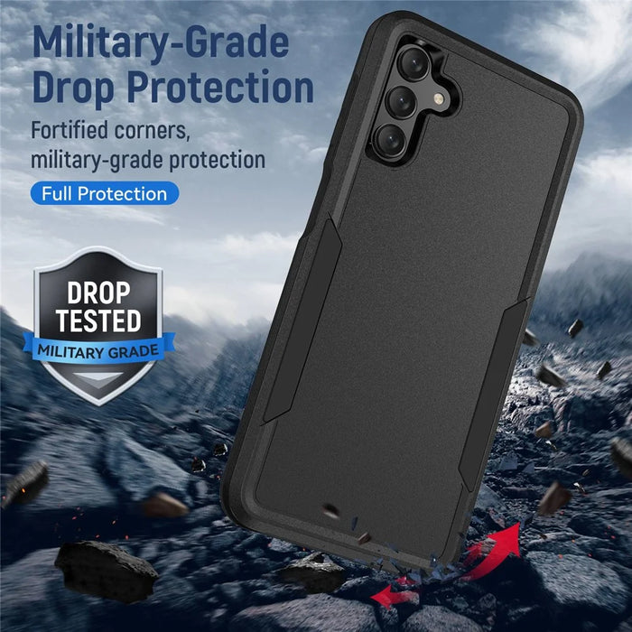 For Samsung Galaxy A13 5G PC + TPU Dual Layer Protection Cover Back Protector Anti-drop Phone Case - Black - 3