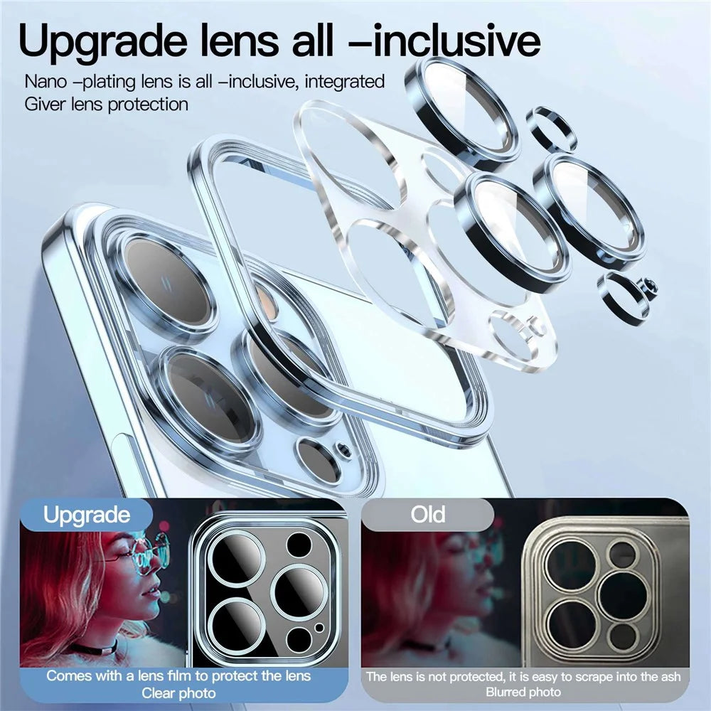 For iPhone 14 Plus Magnetic Charging TPU Phone Back Cover Ultra-Thin Phone Case with Lens Film - Green - 3