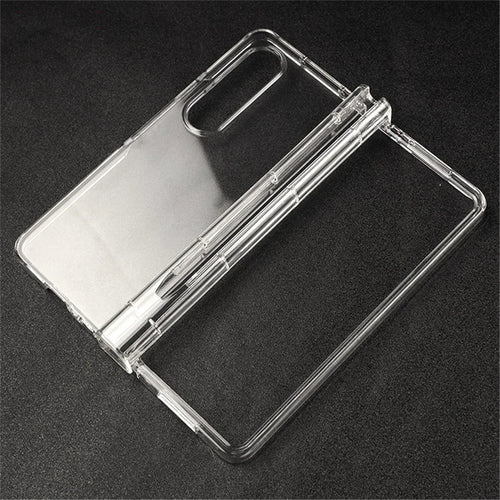 For Samsung Galaxy Z Fold4 5G Transparent Folding Phone Case Wear-resistant Anti-fall Cover with Pen Holder - 1