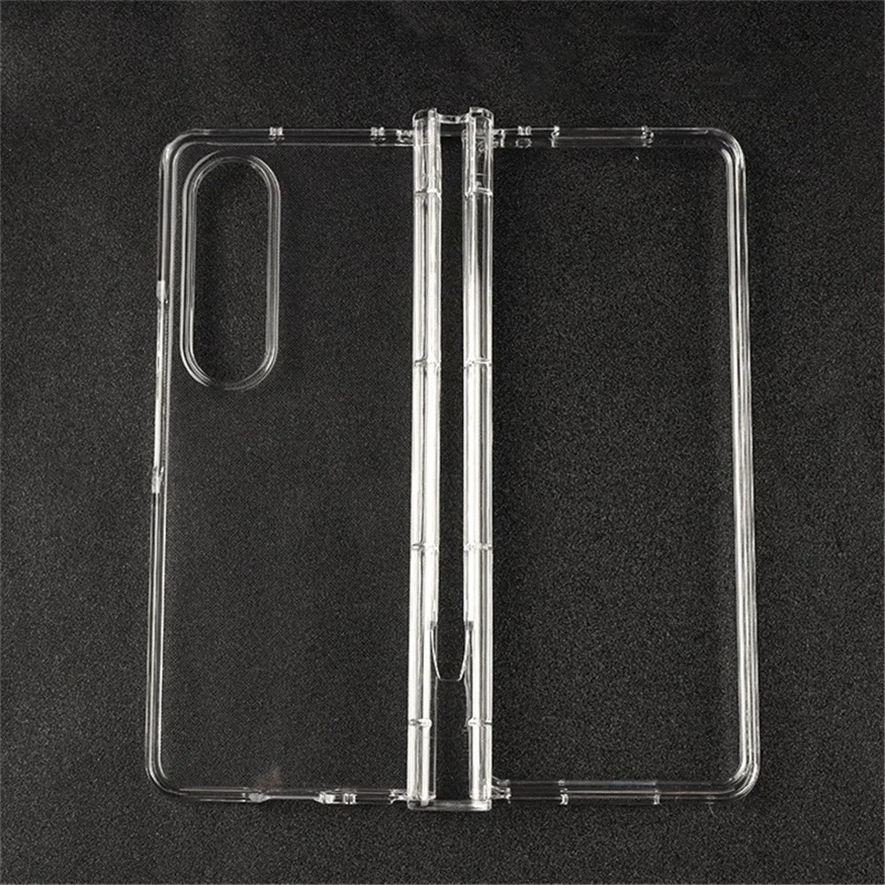 For Samsung Galaxy Z Fold4 5G Transparent Folding Phone Case Wear-resistant Anti-fall Cover with Pen Holder - 2