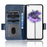For Nothing phone (1) 5G Anti-collision Triangle Pattern Imprinted Case, Wallet Stand Design PU Leather+TPU Phone Cover with Strap - Blue - 2