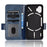 For Nothing phone (1) 5G Anti-collision Triangle Pattern Imprinted Case, Wallet Stand Design PU Leather+TPU Phone Cover with Strap - Blue - 4