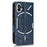 For Nothing phone (1) 5G Anti-collision Triangle Pattern Imprinted Case, Wallet Stand Design PU Leather+TPU Phone Cover with Strap - Blue - 6