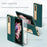 Anti-drop Back Cover For Samsung Galaxy Z Fold3 5G, Electroplating Cross Texture Phone Case Kickstand with Tempered Glass Film - Green - 3