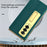Anti-drop Back Cover For Samsung Galaxy Z Fold3 5G, Electroplating Cross Texture Phone Case Kickstand with Tempered Glass Film - Green - 5