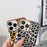 For iPhone 14 Plus Electroplating Leopard Pattern Anti-drop Phone Case PU Leather Coated TPU Cover - Gold - 3