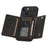 For iPhone 14 6.1 inch Mobile Phone Case Foldable Wallet Design Leather Coated TPU Back Cover - Black - 5